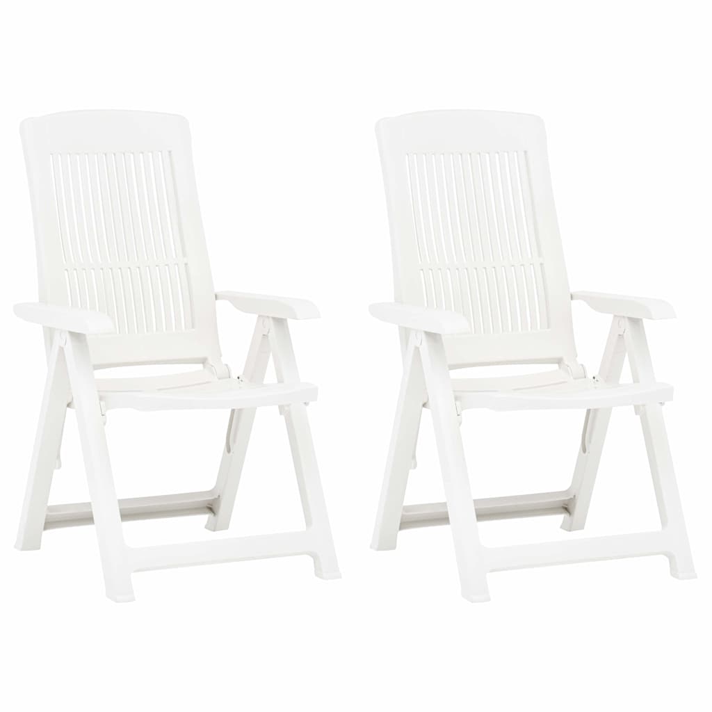 vidaXL Tuinstoelen 2 st verstelbaar kunststof wit