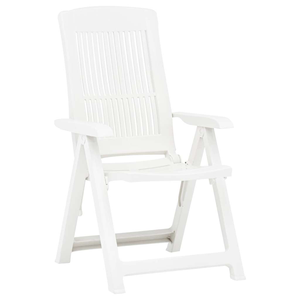 vidaXL Tuinstoelen 2 st verstelbaar kunststof wit