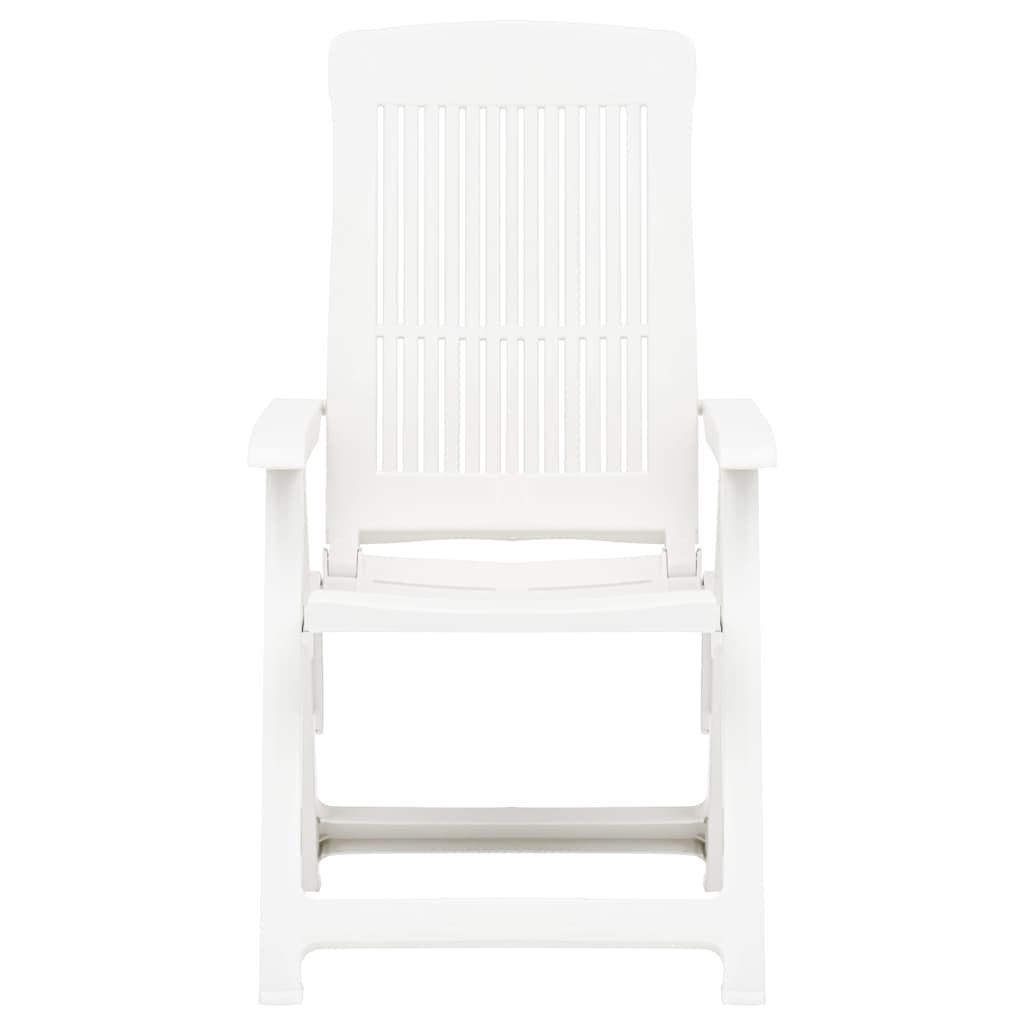 vidaXL Tuinstoelen 2 st verstelbaar kunststof wit