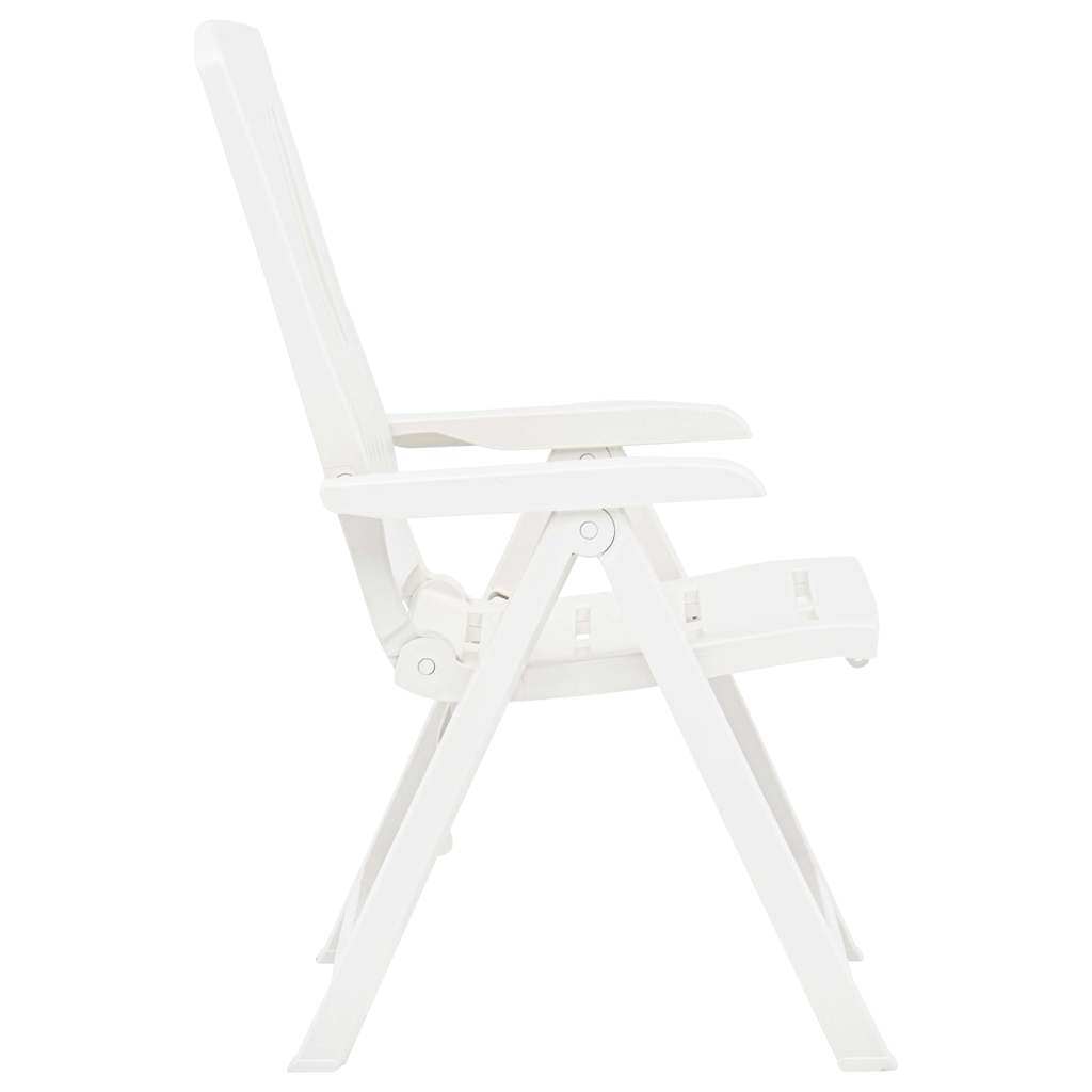 vidaXL Tuinstoelen 2 st verstelbaar kunststof wit