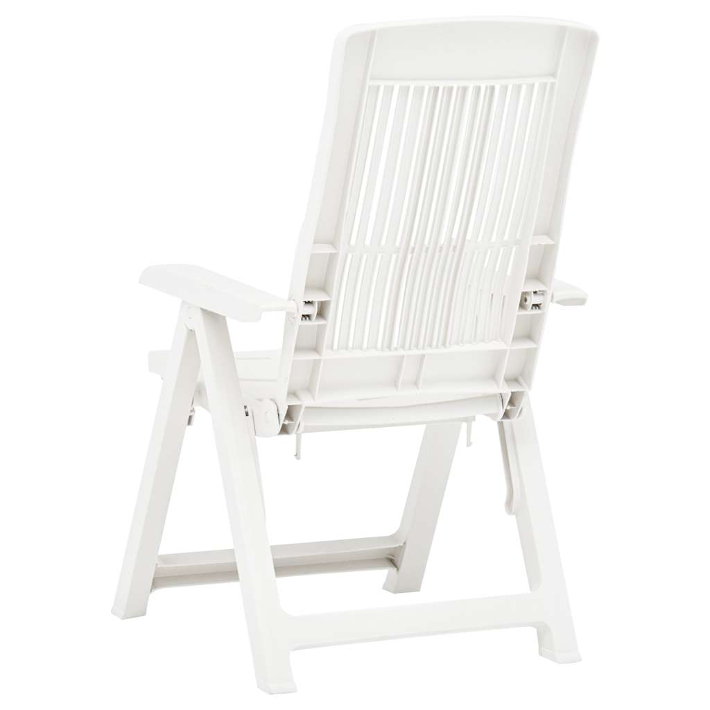 vidaXL Tuinstoelen 2 st verstelbaar kunststof wit