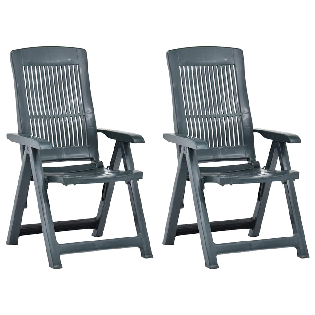 vidaXL Tuinstoelen 2 st verstelbaar kunststof wit