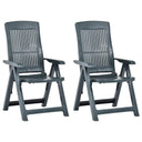 vidaXL Tuinstoelen 2 st verstelbaar kunststof wit