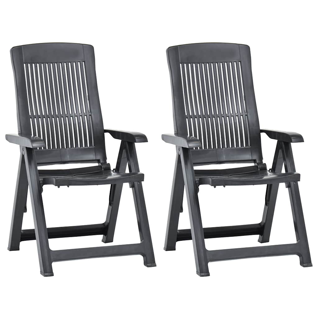 vidaXL Tuinstoelen 2 st verstelbaar kunststof wit