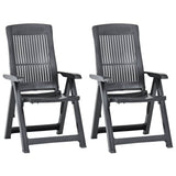 vidaXL Tuinstoelen 2 st verstelbaar kunststof wit
