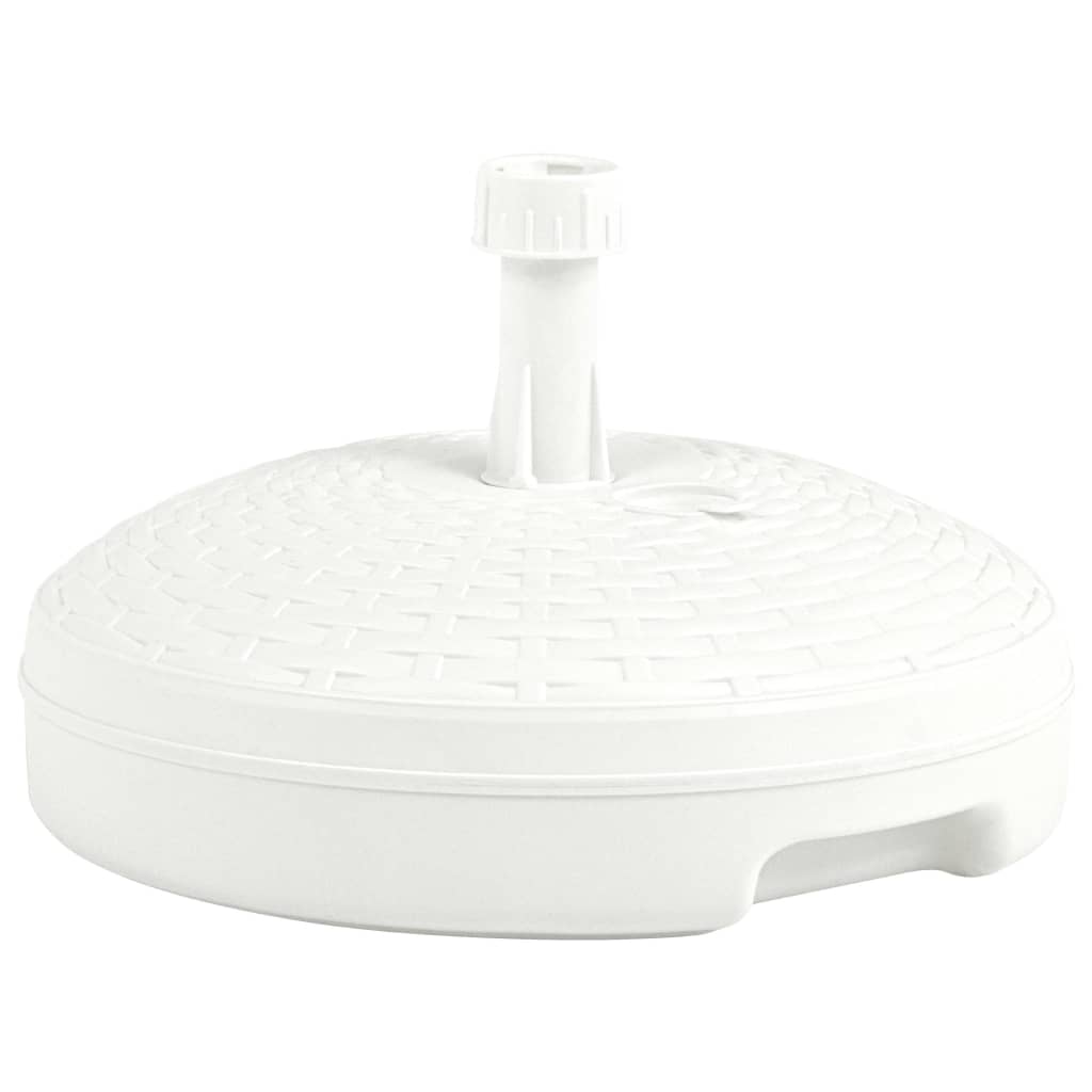 vidaXL Parasol Base Filled with Sand/Water 20 L Plastic Rattan White