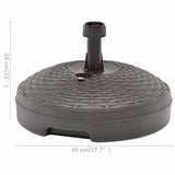 vidaXL Parasol Base Filled with Sand/Water 20 L Plastic Rattan White