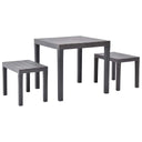 vidaXL Tuintafel met 2 banken kunststof wit