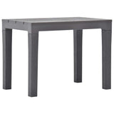 vidaXL Tuintafel met 2 banken kunststof wit