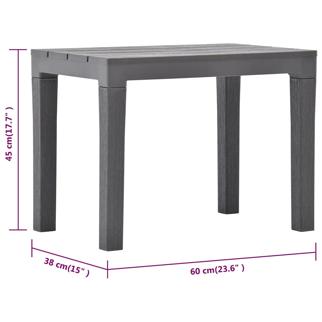 vidaXL Tuintafel met 2 banken kunststof wit