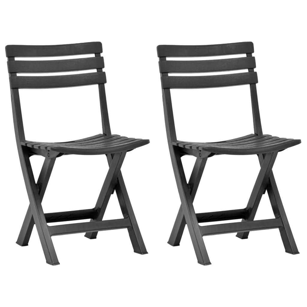 vidaXL Tuinstoelen inklapbaar 2 st kunststof wit