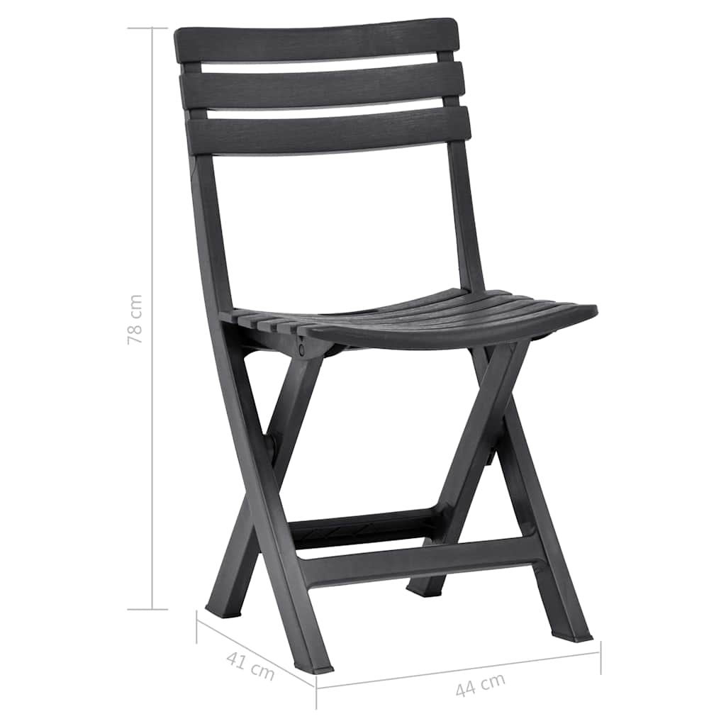 vidaXL Tuinstoelen inklapbaar 2 st kunststof wit