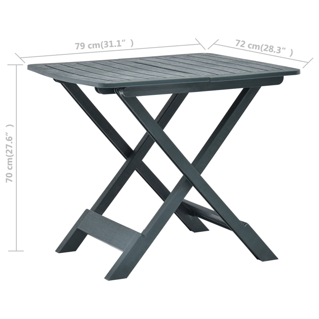 vidaXL Folding Garden Table 79x72x70 cm Plastic White