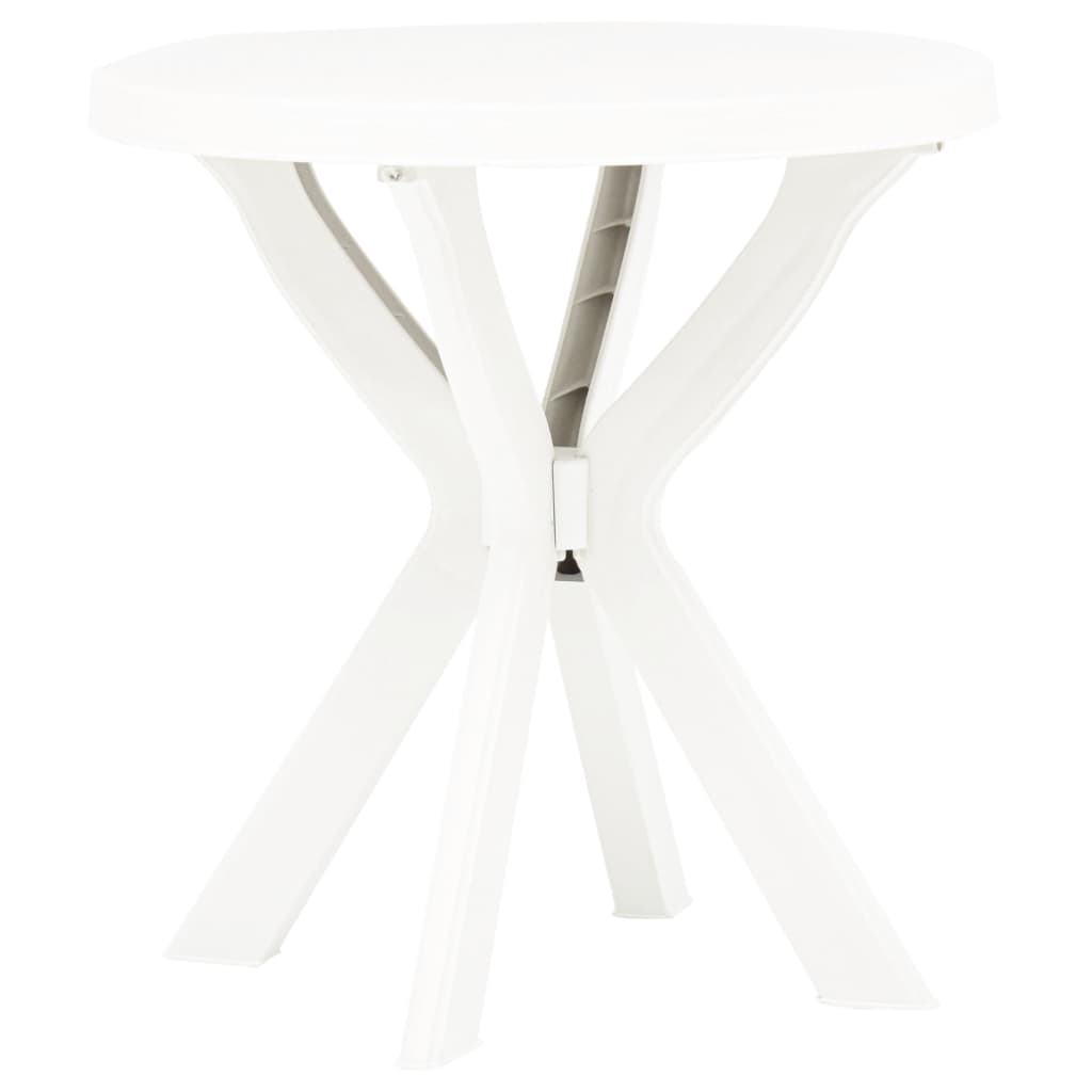 vidaXL Bistro Table Ø70 cm Plastic White
