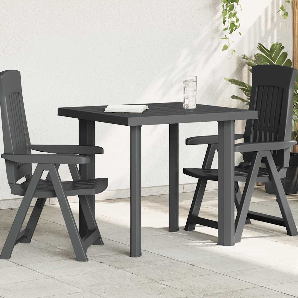 vidaXL Tuintafel 80x75x72 cm kunststof wit