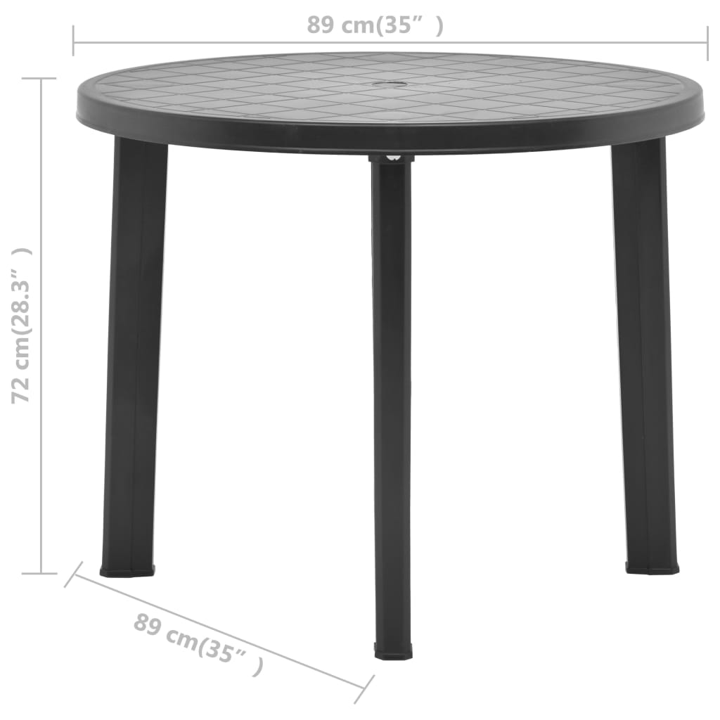 vidaXL Tuintafel 89 cm kunststof wit