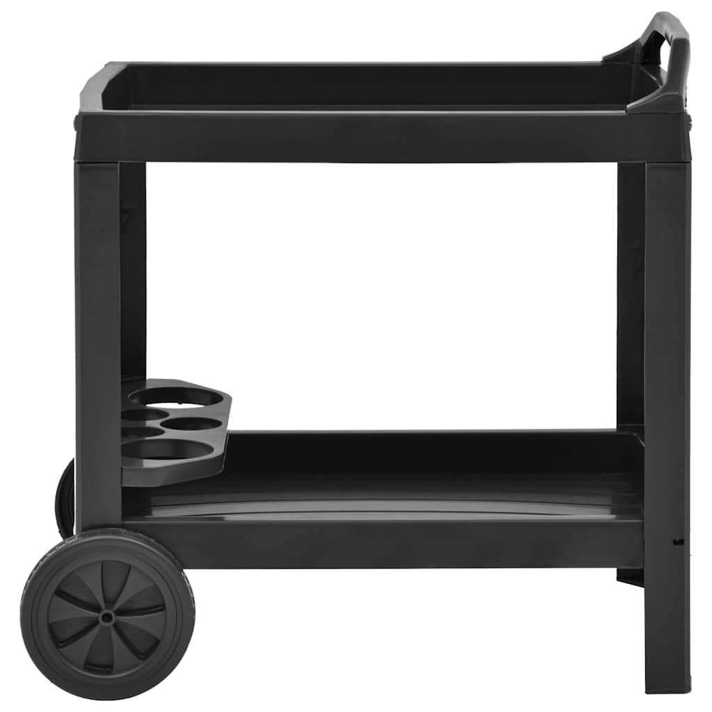 vidaXL Dranktrolley 69x53x72 cm kunststof wit