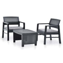 vidaXL 3-delige Loungeset kunststof wit