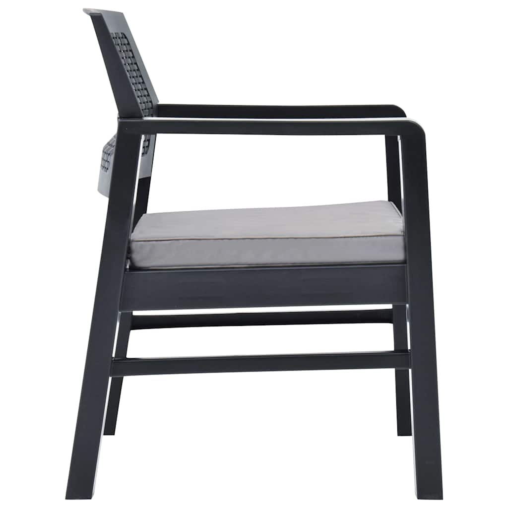 vidaXL 3-delige Loungeset kunststof wit