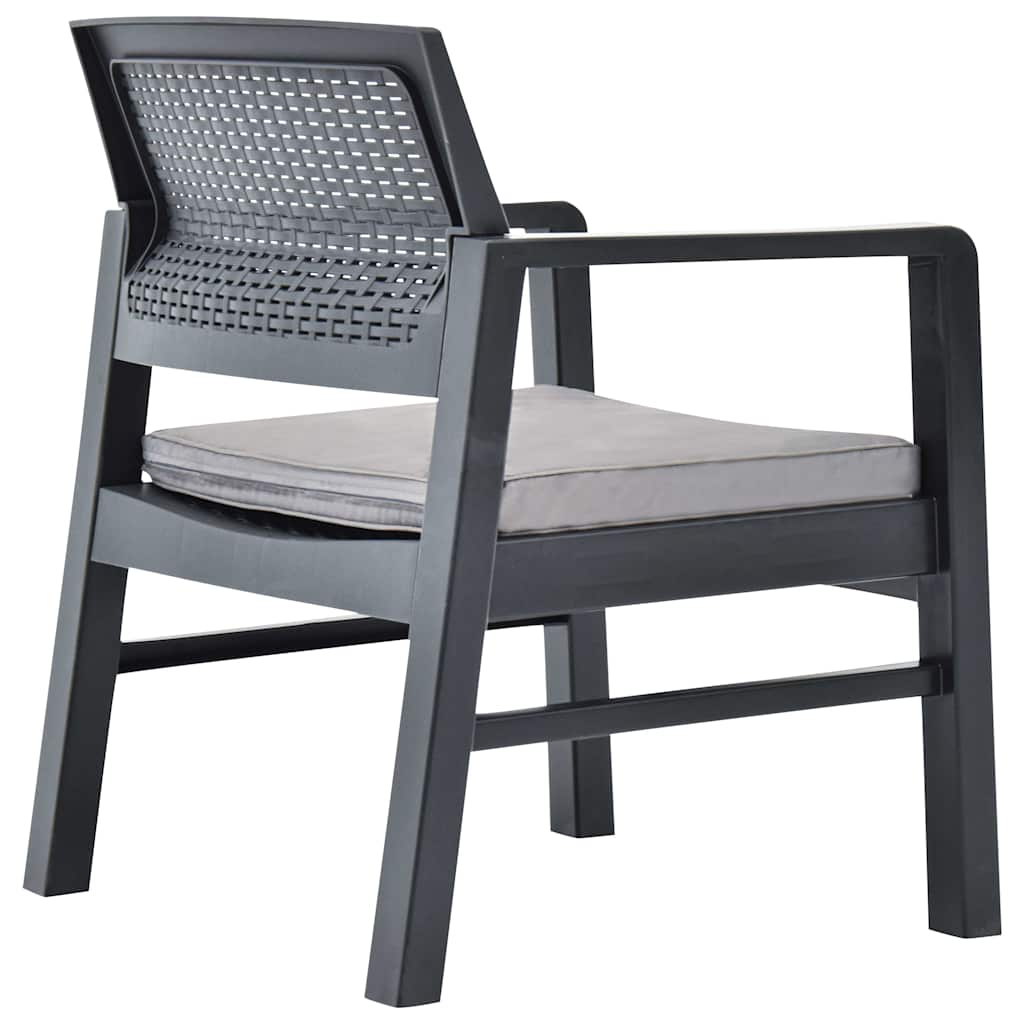 vidaXL 3-delige Loungeset kunststof wit