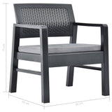 vidaXL 3-delige Loungeset kunststof wit