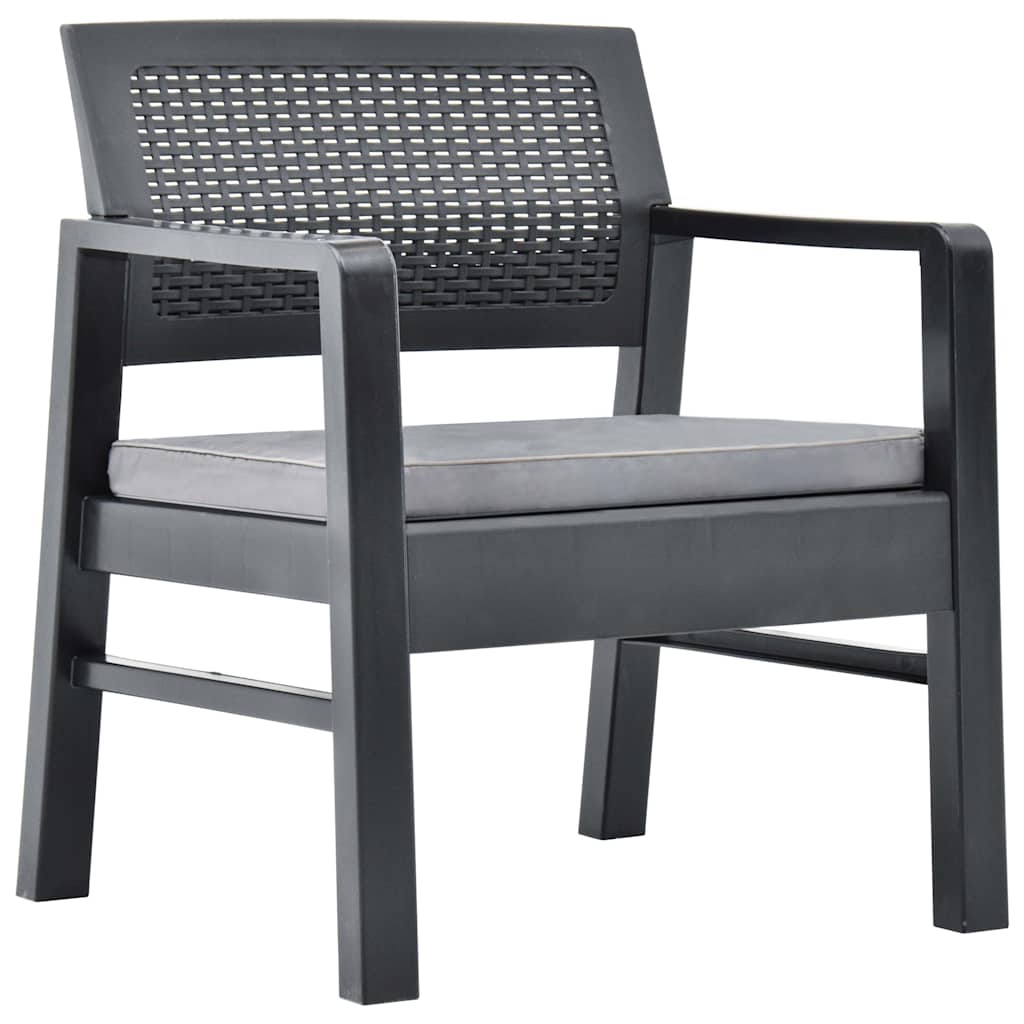 vidaXL 3-delige Loungeset kunststof wit