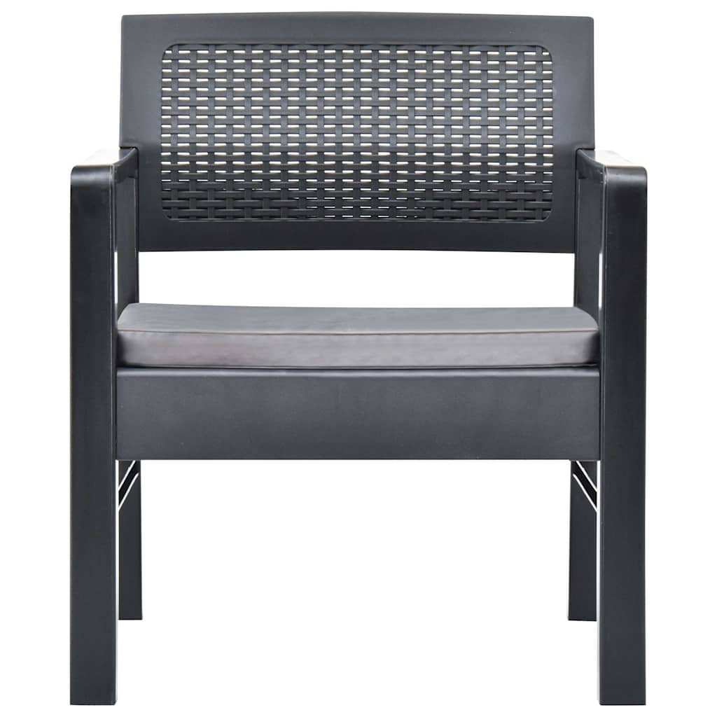 vidaXL 3-delige Loungeset kunststof wit