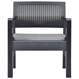 vidaXL 3-delige Loungeset kunststof wit