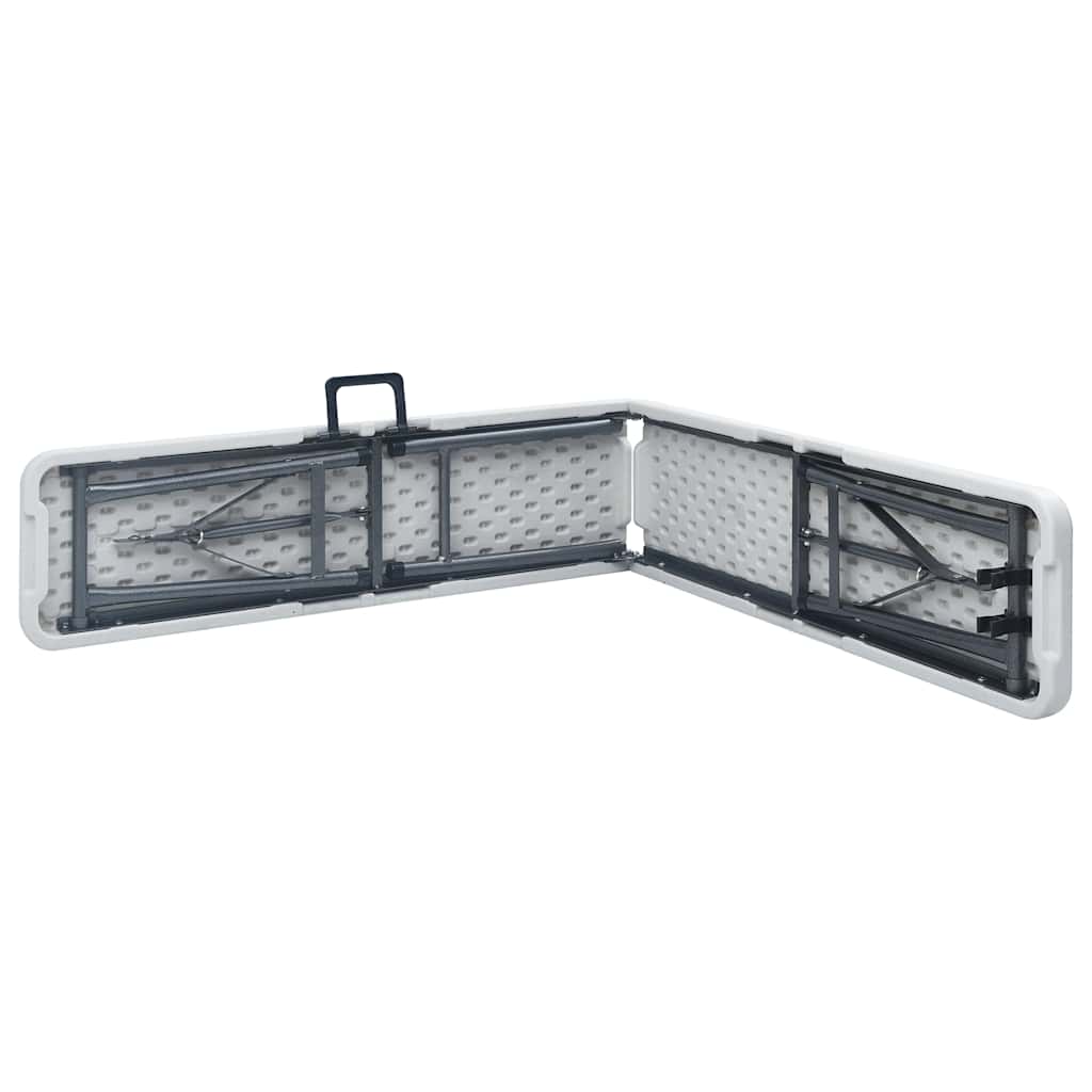 vidaXL Folding Garden Benches 2 pcs 180 cm HDPE white