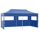 vidaXL Partytent met 4 zijwanden inklapbaar 3x6 m staal blauw
