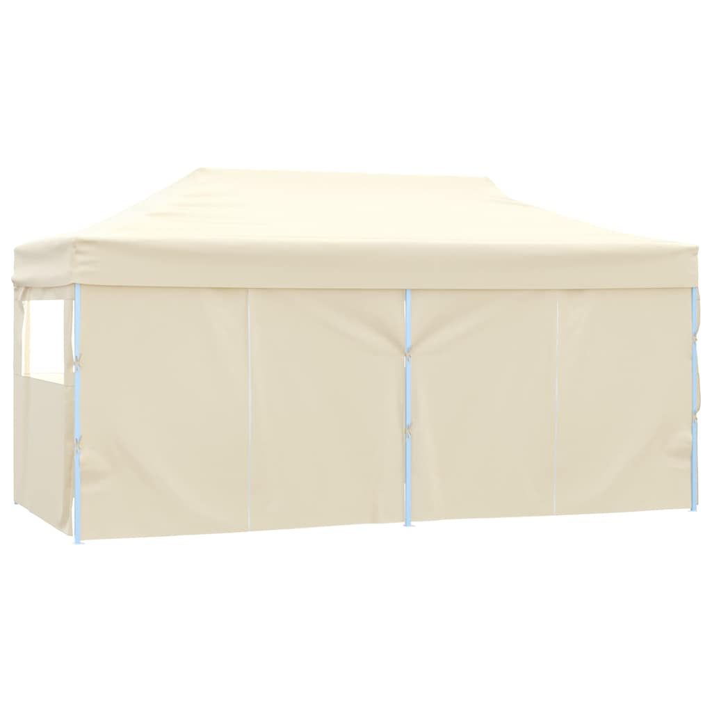 vidaXL Partytent met 4 zijwanden inklapbaar 3x6 m staal blauw