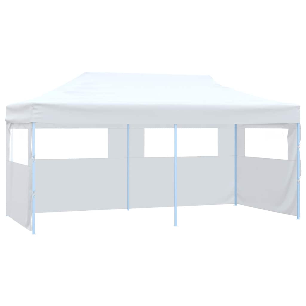 vidaXL Partytent met 4 zijwanden inklapbaar 3x6 m staal blauw