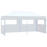 vidaXL Partytent met 4 zijwanden inklapbaar 3x6 m staal blauw