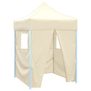 vidaXL Partytent met 4 zijwanden inklapbaar 2x2 m staal crème