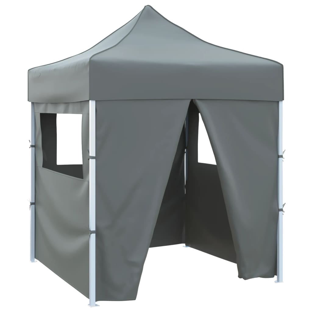 vidaXL Partytent met 4 zijwanden inklapbaar 2x2 m staal crème