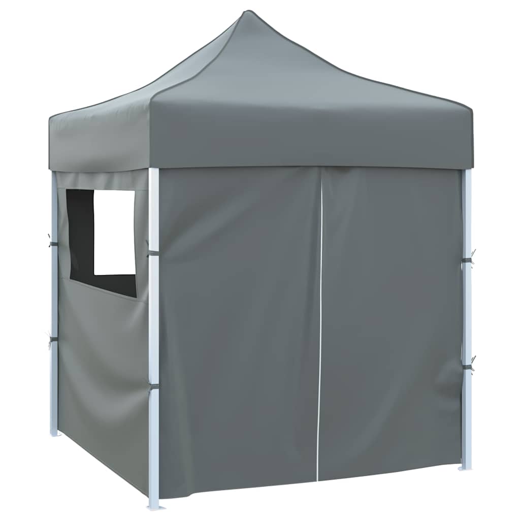 vidaXL Partytent met 4 zijwanden inklapbaar 2x2 m staal crème