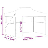 vidaXL Partytent met 3 zijwanden inklapbaar 3x4 m staal blauw