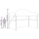 vidaXL Partytent met 3 zijwanden inklapbaar 3x4 m staal blauw