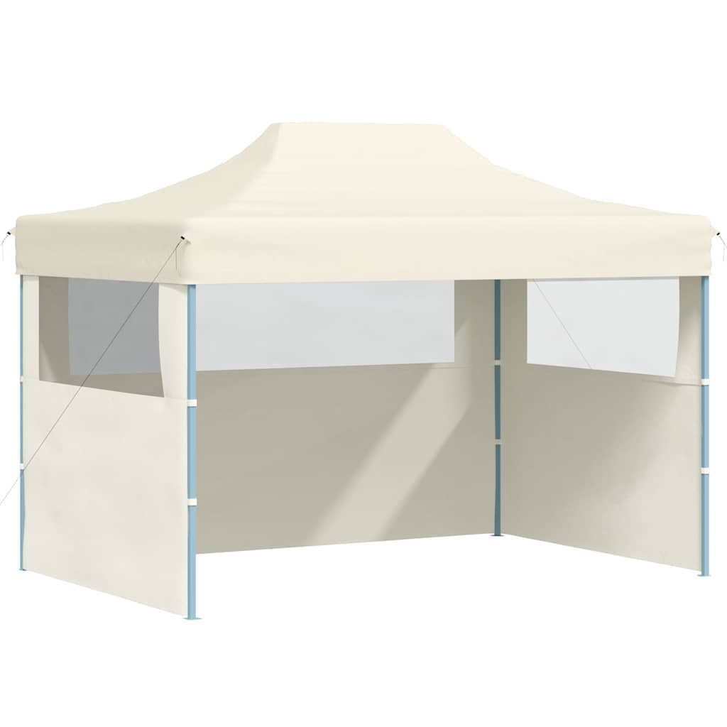 vidaXL Partytent met 3 zijwanden inklapbaar 3x4 m staal blauw