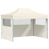 vidaXL Partytent met 3 zijwanden inklapbaar 3x4 m staal blauw