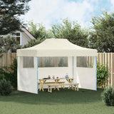 vidaXL Partytent met 3 zijwanden inklapbaar 3x4 m staal blauw