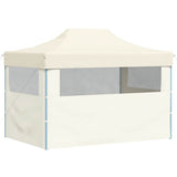 vidaXL Partytent met 3 zijwanden inklapbaar 3x4 m staal blauw