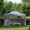 vidaXL Partytent met 3 zijwanden inklapbaar 3x4 m staal blauw