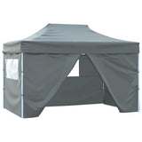 vidaXL Partytent met 4 zijwanden inklapbaar 3x4 m staal blauw