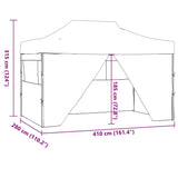 vidaXL Partytent met 4 zijwanden inklapbaar 3x4 m staal blauw
