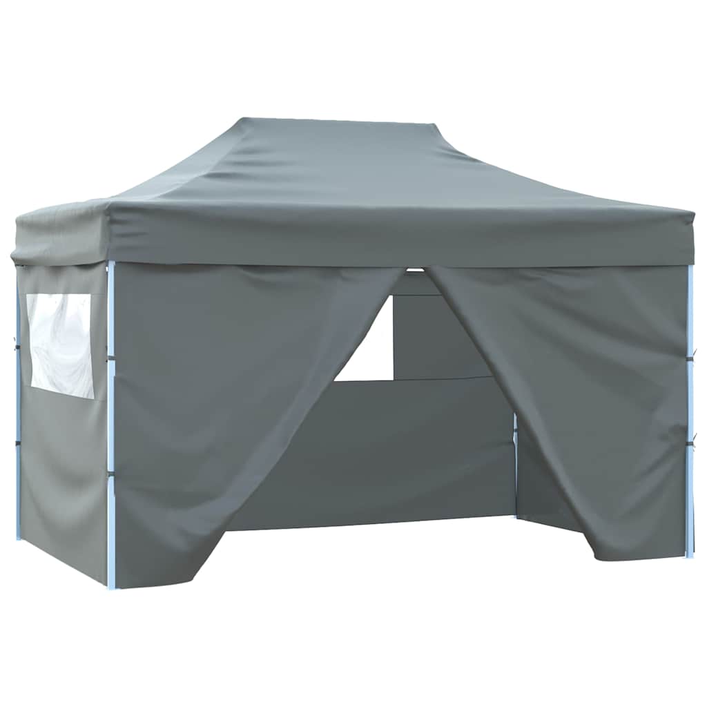vidaXL Partytent met 4 zijwanden inklapbaar 3x4 m staal blauw