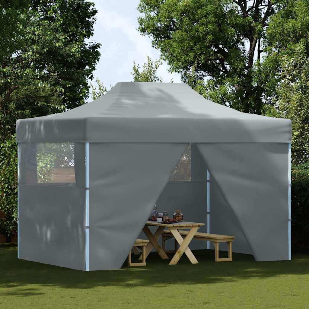 vidaXL Partytent met 4 zijwanden inklapbaar 3x4 m staal blauw