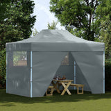 vidaXL Partytent met 4 zijwanden inklapbaar 3x4 m staal blauw