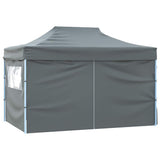 vidaXL Partytent met 4 zijwanden inklapbaar 3x4 m staal blauw