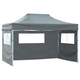 vidaXL Partytent met 4 zijwanden inklapbaar 3x4 m staal blauw